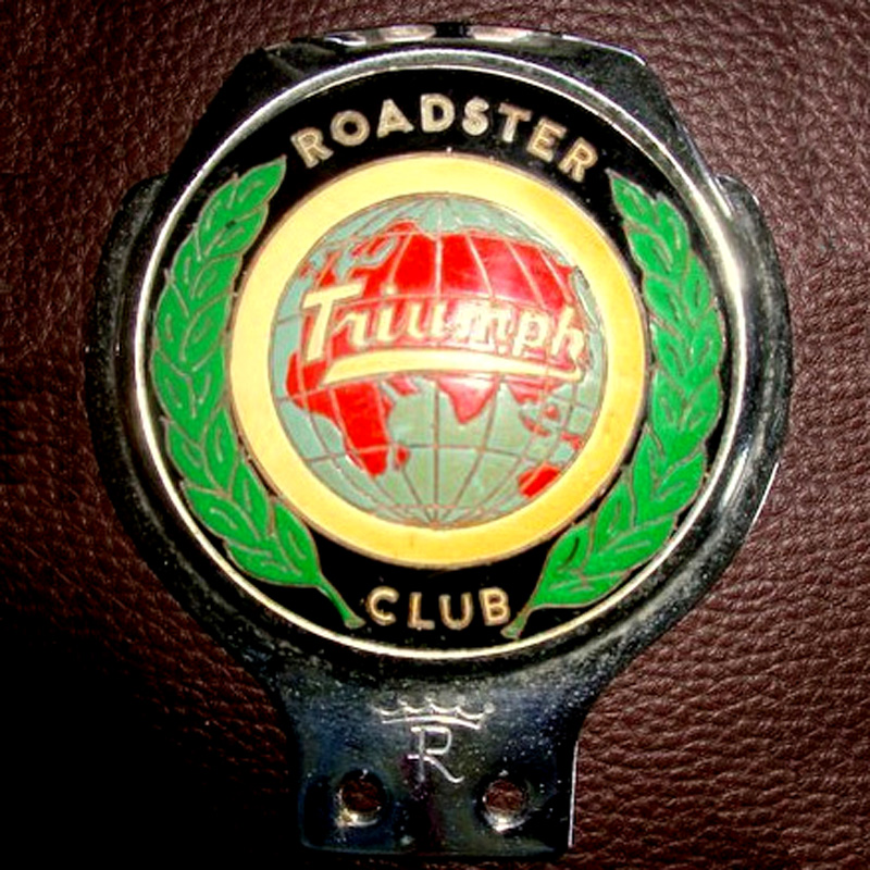 Triumph Roadster Club car badge